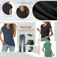 thumbnail image 4 of SUNBS Womens Casual V Neck Shirts Basic Plain T Shirts Cute Tops for Women Summer Clothes, 4 of 6