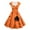 Orange, variant on TTUHYWXI Womens Funny Halloween Ghost Pumpkin Graphic Dress Cute Vintage Short Sleeve A Line Swing Cocktail Party Dresses (Blue, L)