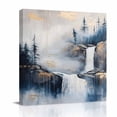 thumbnail image 2 of Canvas Wall Art Abstract Scenery Art Canvas Art Print Mountain Waterfall Trees Watercolor Pictures Wall Decor for Living Room Bedroom Artwork Decorations Stretched Framed Ready to Hang 10"x10", 2 of 9