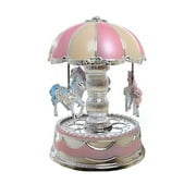 Music Box Boxes for Girls Snow Globes Love Globe Horse Gifts- Luxury Carousel Music Box Rotate LED Light- Luminous Rotation