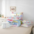 thumbnail image 4 of Erosebridal Dreamy Unicorn Bedding Twin Size, Glitter Galaxy Bedding Sets Twin Size, Rose Flower Decor, Reversible 7pcs, 4 of 5