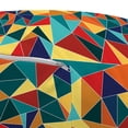 thumbnail image 3 of Crazy Colors Pouf Cover with Zipper, Crystal Reflection Art Polygonal Style Retrospective Pattern Illustration, Soft Decorative Fabric Unstuffed Case, 30" W X 17.3" L, Multicolor, by Ambesonne, 3 of 5