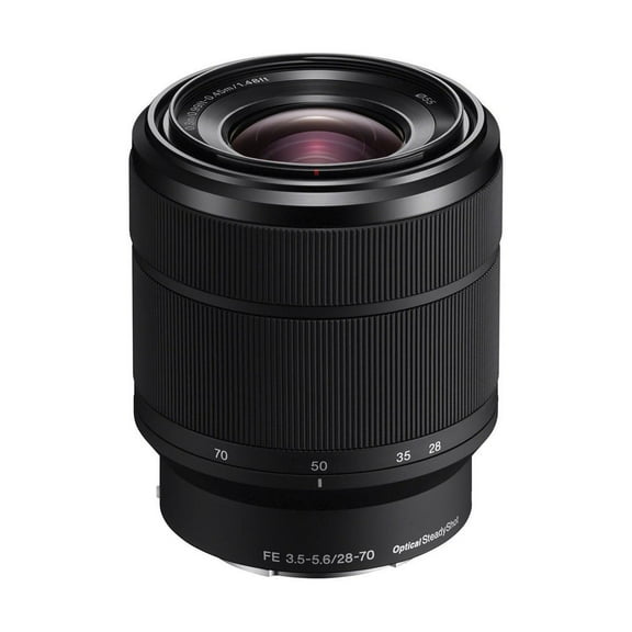 Sony FE 28-70mm f/3.5-5.6 OSS Lens, Black, Bundle with 55mm Digital Essentials Filter Kit and 15x15" Lens Wrap