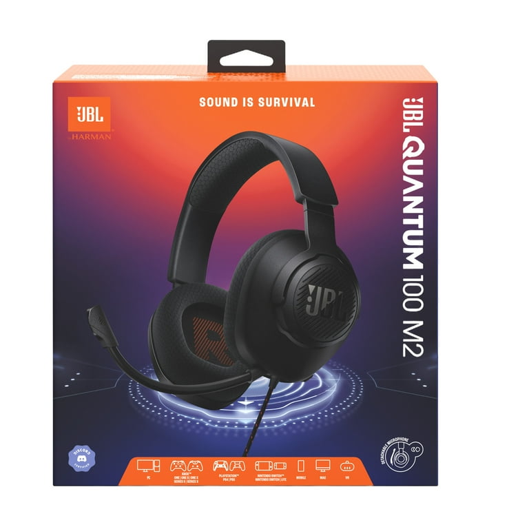 JBL, Gaming Headset, Quantum 100M2, Wired over-ear with detachable