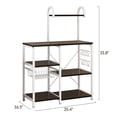 thumbnail image 6 of Ktaxon Kitchen Baker's Rack, 5-Tier Microwave Oven Stand, Kitchen Utility Cart Island Coffee Bar with Hutch, Kitchen Storage Shelf Shelving Unit Organizer with Drain Basket, Spice Rack & 10 Hooks, 6 of 7