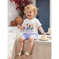 thumbnail image 4 of BemeyourBBs Toddler Baby Boy Birthday Outfit 6 12 18 24 Months 2 3 4 Years Baby Boy Summer Clothes Cute Animals Dinosaurs Embroidery Short Sleeve T Shirt Tops with Striped Pockets Shorts 2Pcs Set, 4 of 7