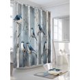 thumbnail image 3 of Branches Birds Long Shower Curtain Set, Waterproof Shower Curtains for Bathroom, Vintage Animal Modern Washable Fabric Cloth Bath Curtain for Bathtub Decoration with Hooks 72x84 Inches, 3 of 6