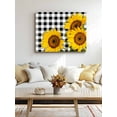 thumbnail image 2 of Canvas Print Wall Art Sunflower Countryside Yellow Flower Black And White Check Framed Canvas Art Wall Decor Pictures Painting Morden Artwork for Living Room Bedroom, Ready to Hang - 12"x16", 2 of 4