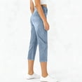 thumbnail image 6 of uublik Pants Capris for Women Stretchy Stretchy Pants Pull On Jeggings High Waisted Denim Leggings Casual Pants with Pockets, Light Blue, 6 of 6