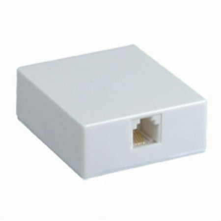 RCA TP265WHN Surface-Mount Baseboard Phone Jack, White, Each