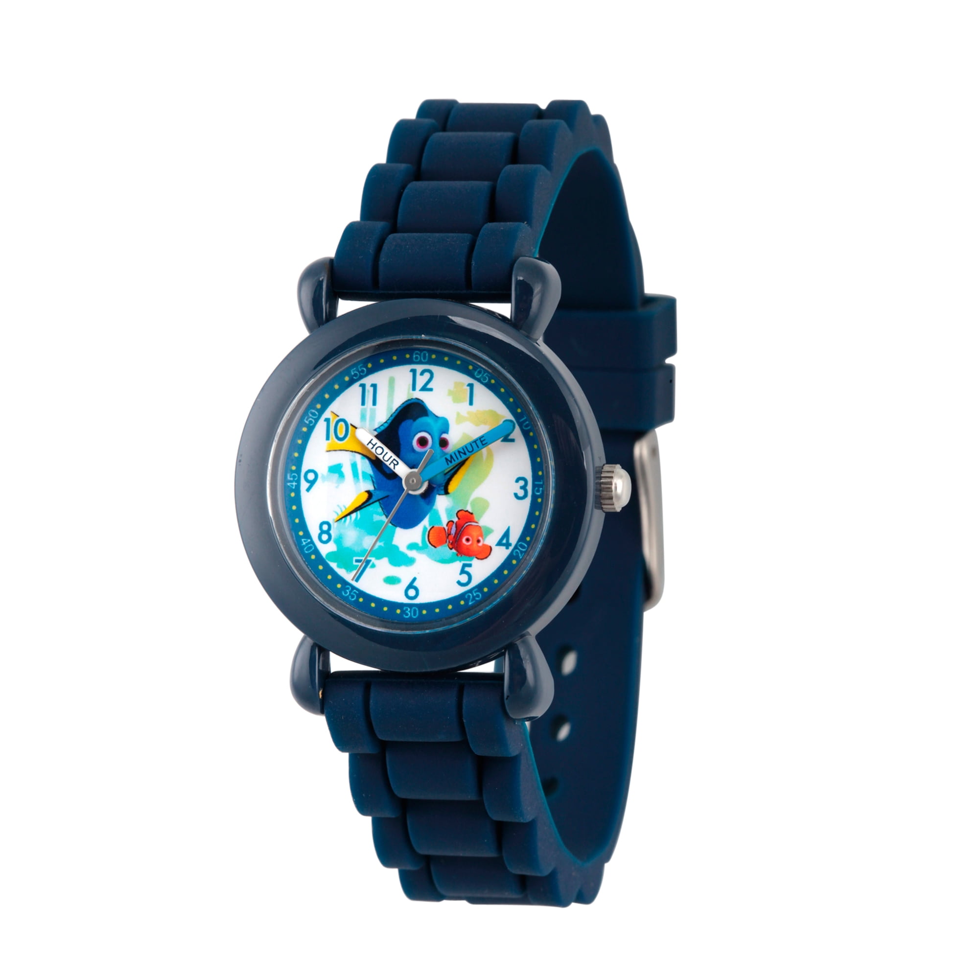 Finding Dory Boys' Blue Plastic Time Teacher Watch, Blue Silicon Strap