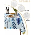 thumbnail image 5 of Blue Yellow Leaves Suqare Tablecloth - 60 x 60 Inch, Spring Botanical Leaf Farmhouse Watercolor Waterproof & StainResistant Tablecloth, Washable Oil-proof Table Cover for Dining/Party/Wedding/Buffet, 5 of 9