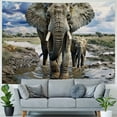 thumbnail image 4 of JRXY  Animal Tapestry, Photo of Elephant Family Mother Nature Creatures Land , Wall Hanging Decor for Bedroom Living Room Dorm, Multicolor Painting, 4 of 6