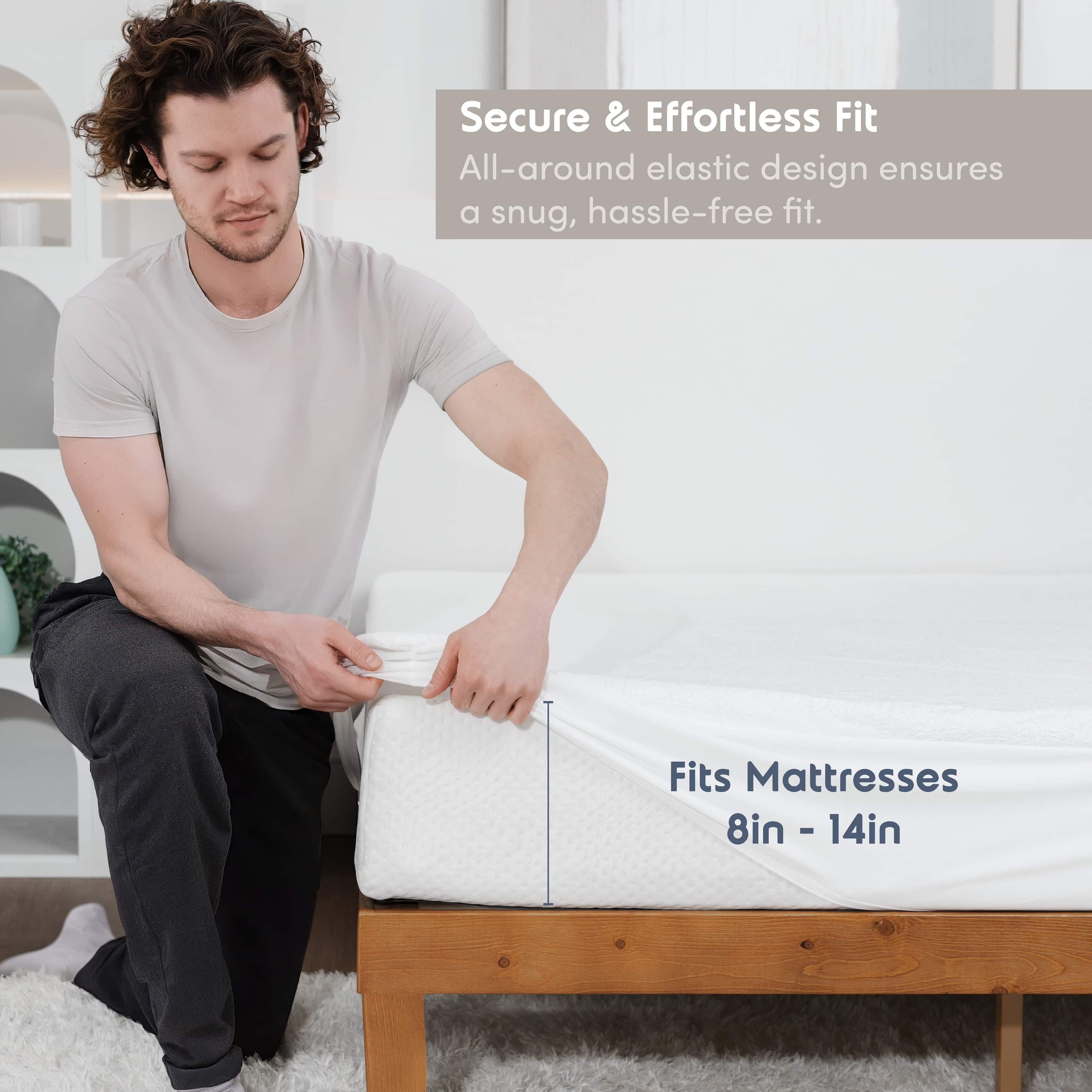 Lammaloe 100% Waterproof Mattress Protector Full, Cotton Terry Bed Cover, Mattress Cover Fits Mattresses Up to 16 inch
