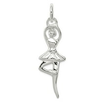 925 Sterling Silver Polished Ballerina Pendant Necklace 30.5x9mm Wide Pendant for Women