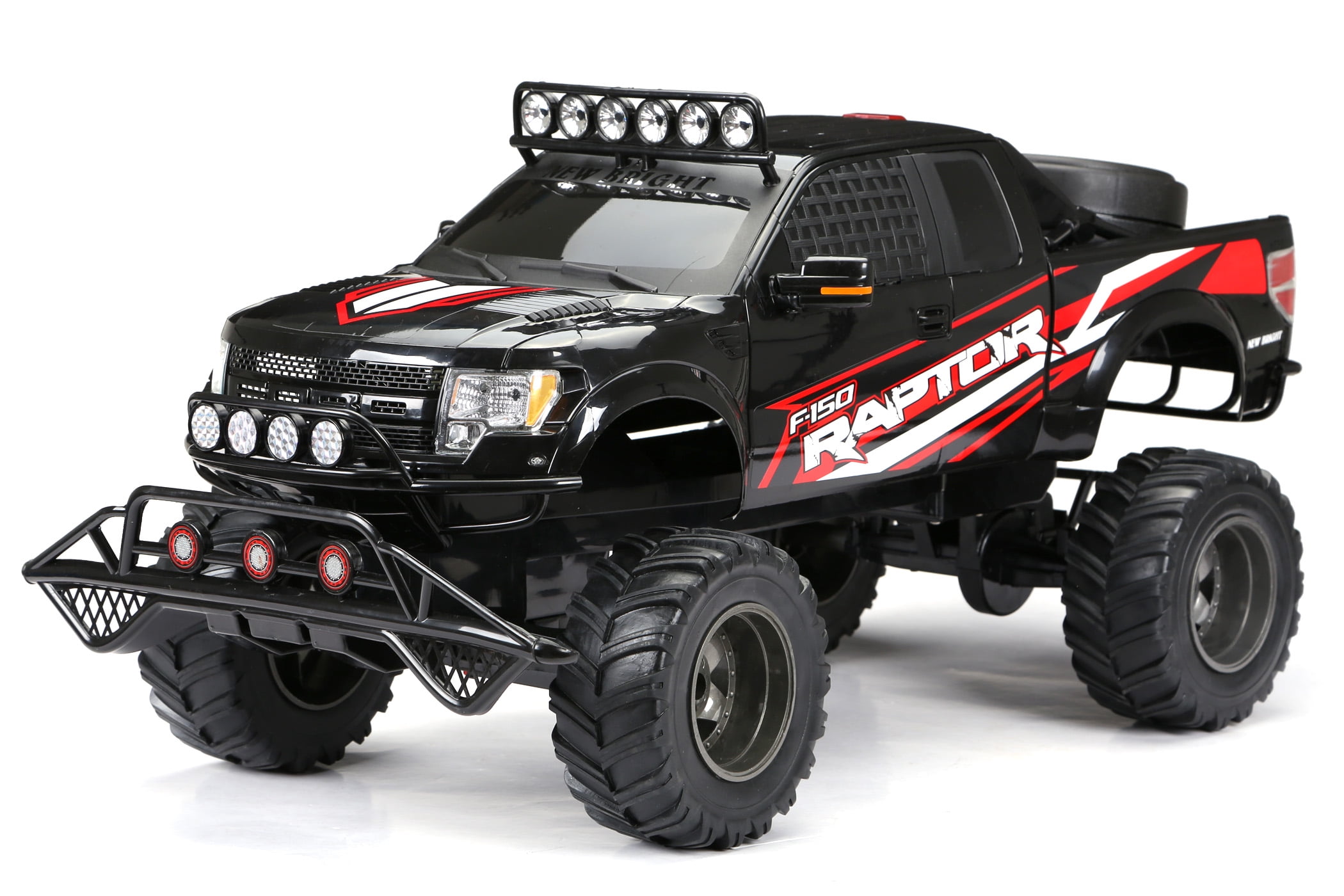 Black New Bright 1:8 Radio Control 4x4 Ford Raptor Truck