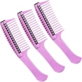 thumbnail image 1 of Paquete de 3 peines para el cabello, peine con rodillo, peine desenredante con peine con rodillo incorporado, peine anti empalme para peluquería (púrpura) ER, 1 of 5