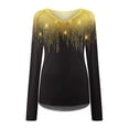 thumbnail image 4 of Pompotops Women Long Sleeve Casual Shirts Pullover Loose Tunic Tops Print V-Neck Blouse, 4 of 6