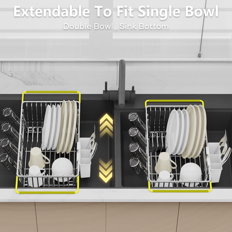 Consiwa Expandable Over The Sink Dish Rack, Silver photo 4