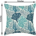 thumbnail image 6 of Coastal Pillow Covers 16x16 Inch 2 Pcs Blue Teal Turquoise Coral Summer Outdoor Decor Throw Pillows Nautical Sea Ocean Themed Holiday Decoration Pillowcase Linen Cushion Cover for Couch Sofa, 6 of 6