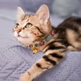 thumbnail image 5 of Floral Bell Pet Collar, Elegant Soft Polyester Neck Strap with Decorative Flower for Cats and Dogs, A, 5 of 5