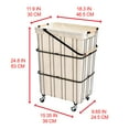 thumbnail image 6 of Oceanstar WLS1736 24.8 x 11.9 x 18.3 in. Mobile Rolling Storage Laundry Basket Cart with Handle, Black, 6 of 8