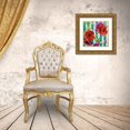 thumbnail image 3 of Pinto, Patricia 12x12 Gold Ornate Wood Framed with Double Matting Museum Art Print Titled - Red Flowers I, 3 of 4