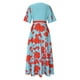 thumbnail image 5 of Delliss Vestidos elegantes de verano para mujer Vestidos hasta el tobillo para mujer Vestidos de moda con manga en el codo Vestidos largos con estampado de dama con manga Rosa fuerte M,Red,XXXL, 5 of 6
