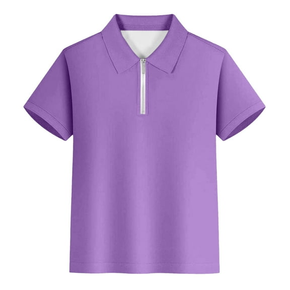 Teen Boys Polo Shirt Purple Polo Shirt Rugby Shirt Short Sleeve Tops Boys Clothes Size 13-14 Years