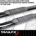 thumbnail image 3 of Fits 2019-2023 Ford Ranger TrailFX Nerf Bar A7091B TFX 5 Oval Bent Side Bars; With Step Pads; 5 Inch Oval Bent; Powder Coated; Black; Steel; With Welded End Caps; Rocker Panel Mount, 3 of 3