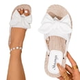 thumbnail image 4 of Caywon Women Bow Sandals, Knotted Flat Espadrille Slide, Open Toe Slip On Summer, Comfortable Ladies Beach Shoes Sandalias Mujer, 4 of 8