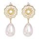 thumbnail image 1 of Pendientes colgantes huecos para mujer, elegantes pendientes tipo botón para fiesta, estilo floral elegante, 1 of 4