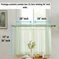 thumbnail image 2 of THD Sofia Floral Rod Pocket Lace Semi Sheer Voile Short Cafe Tiers for Small Windows - 28 x 36 Inch Length (Seafoam Green Tiers, Set of 2), 2 of 6