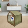 thumbnail image 3 of Vintage Pet House, Geometrical Simple Exotic Vertical Borders with Stripes and Zigzag, Outdoor & Indoor Portable Dog Kennel with Pillow and Cover, 5 Sizes, Pistachio Green and Brown, by Ambesonne, 3 of 5