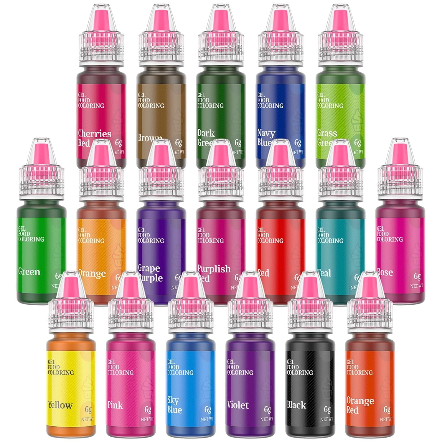 Jelife Gel Gluten-Free Edible Food Coloring Set, 6g