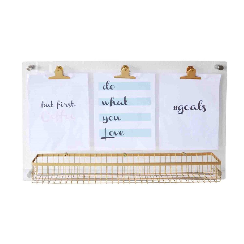 Beautiful Acrylic Memo Board with Basket