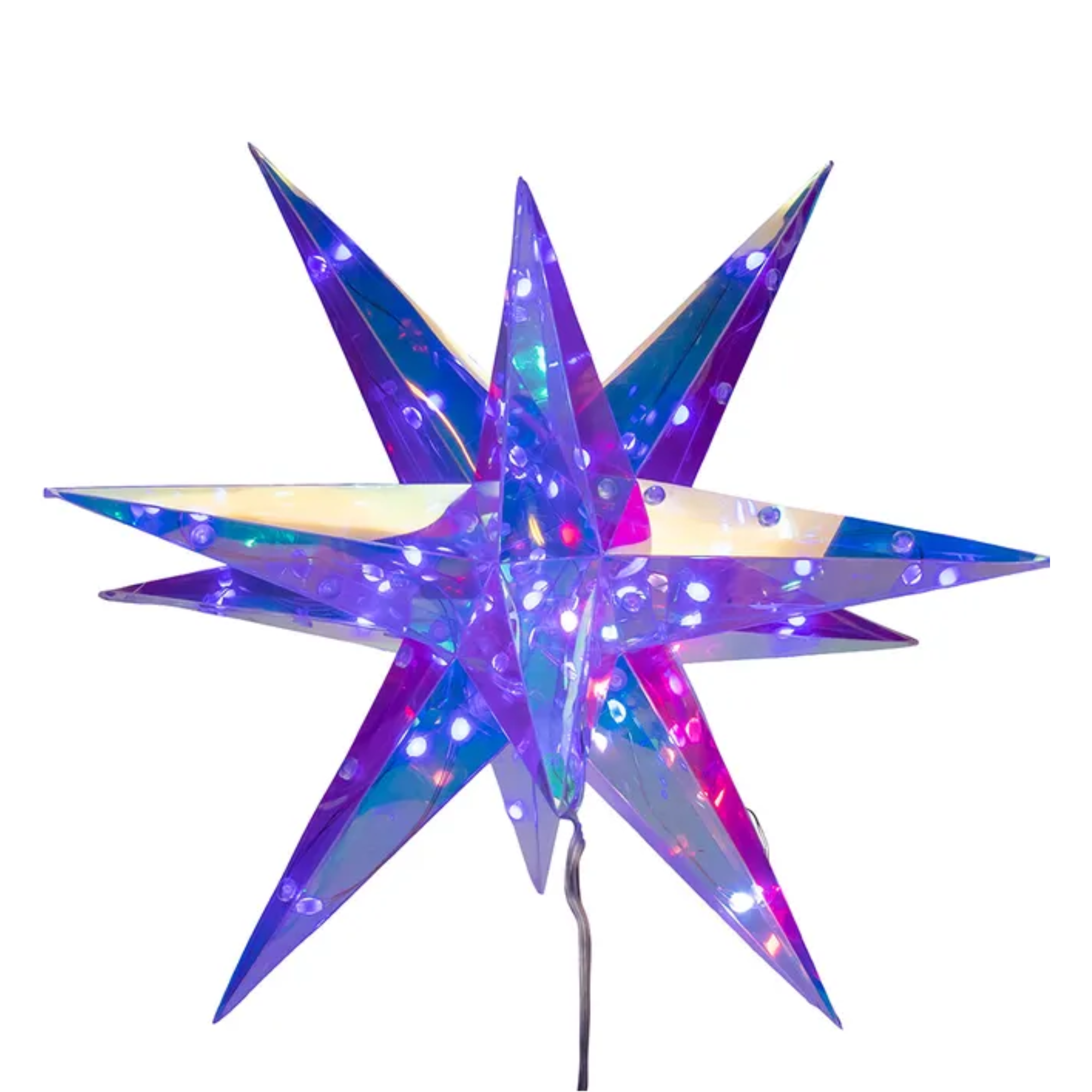 Kurt Adler Pre-Lit RGB Smart LED Holographic Starburst, 13.25in