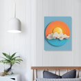 thumbnail image 3 of COMIO  Sun Blue Framed Canvas Wall Art Decor,Minimalist  Sun Sunset Sunrise Sunshine Sun Rays Print Painting Artwork Home Wall Decoration For Girls Room Office,Girls Women Gift, 3 of 4