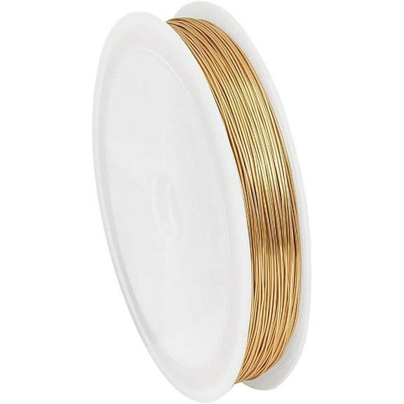 18K Gold Plated Copper Wire 24 Gauge Craft Jewelry Wire 0.5mm Resistant Golden Beading Wires for DIY Crafts Jewelry Making Wrapping Sculpting 164 FT /54 Yards