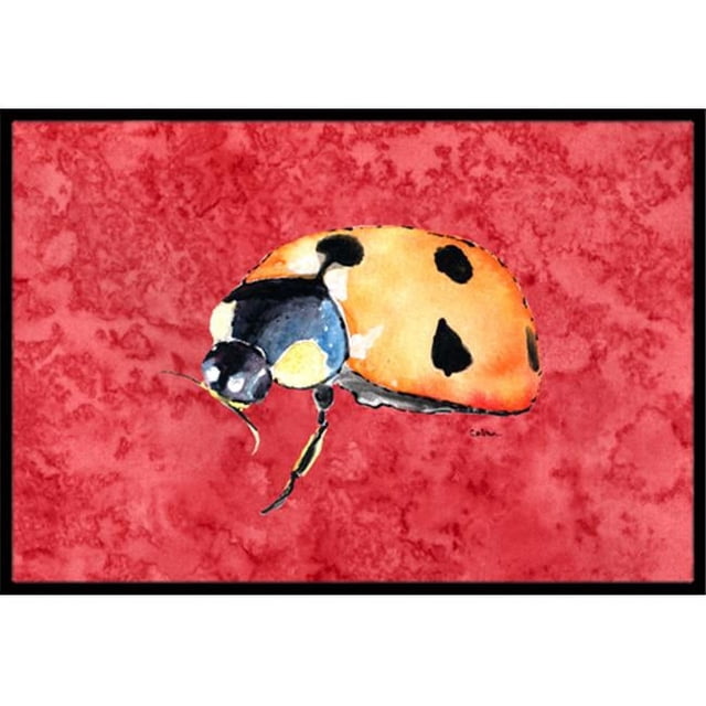 Carolines Treasures 8869MAT Lady Bug sur Tapis Rouge Intérieur Ou Extérieur - 18 x 27 Po.