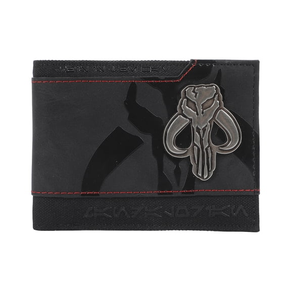 Star Wars The Mandalorian Bantha Skull Crest 3.5" Black Bifold Card Wallet