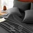 thumbnail image 4 of Extra Deep Pocket King Sheets - 6 Piece Sheet Set - Fits Up to 21 inches Thick Mattresses - Luxury Bedding Set - Breathable Bed Sheets & Pillowcases - Easy & Secure Fit - Dark Grey, King Size, 4 of 9