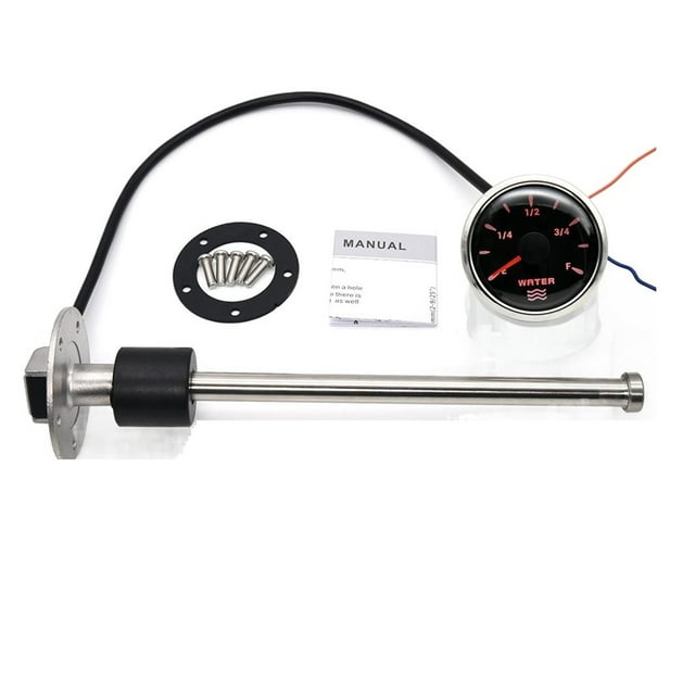 52mm Water Level Fuel Level Gauge With 7 Color LED For Car Truck Boat Marine 240-30ohm Water Tank Level Sensor 125 150 200 250mm ,Easy Setup