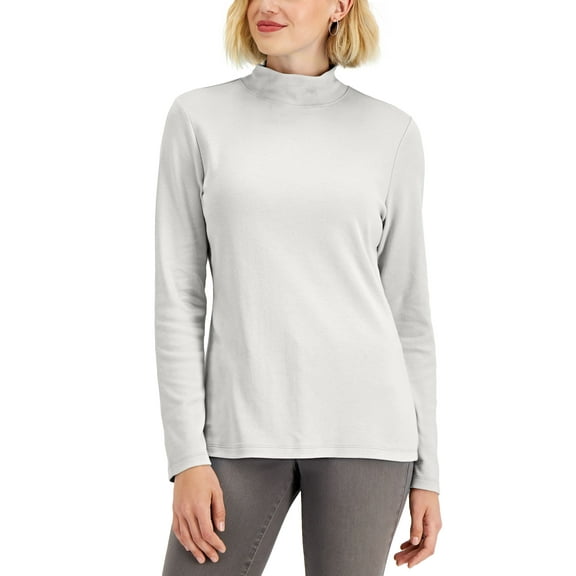 Mock-Neck Top Winter White S