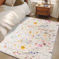 thumbnail image 5 of Pink Yellow Purple Flower Area&nbsp;Rug 3x5ft Country Vintage Watercolor Floral Leaf Non-Slip&nbsp;Washable Square&nbsp;Rugs Soft Felt Indoor Floor Mat for Bedroom Kitchen Living Room Bathroom, 5 of 9