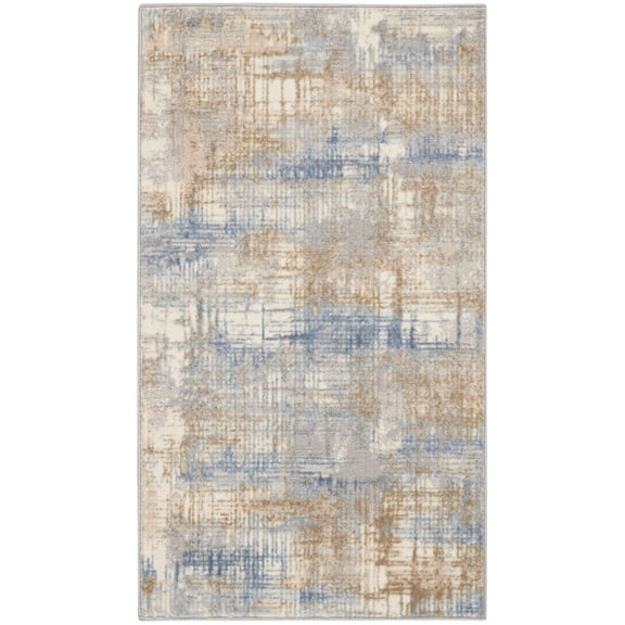 Calvin Klein CK950 Rush Area Rug, 2'2" x 3'9", Blue Beige, Rectangle