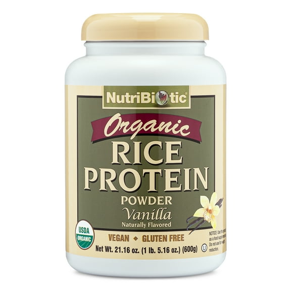 NutriBiotic Certified Organic Rice Protein, Vanilla, 1 Lb 5 Oz
