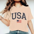 thumbnail image 6 of Independence Day T Shirts for Women Fourth of July T Shirts Women American Flag Shirts for Women Memorial Day Womens Tops 4th of July Womens Tee Printed Short Sleeved Round Neck T-Shirt Top, 6 of 6