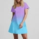 thumbnail image 5 of Vestido Corto de Verano Moda Gradiente Corto de Manga en V Cuello Vestido Casual, Poliéster Ligero de Verano, Lavado de Manos, 5 of 7