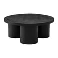 thumbnail image 5 of Black Solid and Manufactured Wood Round Coffee Table with Durable Finish, 5 of 6